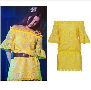 SOLD Lana Del Rey yellow lace dress